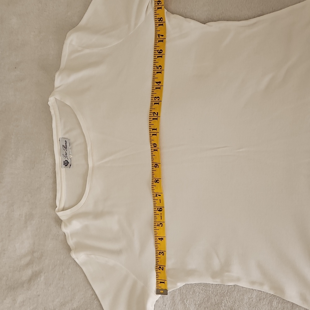 Loro Piana Long Sleeve Crop Tee Shirt White Size 42 US 6 - Picture 14 of 15